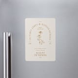 "Floral Type Arch" - Save the Dates in Cream by Baumbirdy - Magnet Front