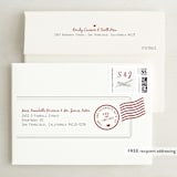 "A Faraway Destination" - Save the Dates in Cranberry by bumble ink - FREE Recipient Addressing