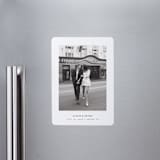 "Framed Minimalist" - Save the Dates in Silk by Kelly Schmidt - Magnet Front