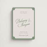 "classic bold border" - Save the Dates in Olive by Cass Loh - Front