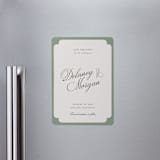 "classic bold border" - Save the Dates in Olive by Cass Loh - Magnet Front