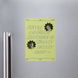 "communiqué" - Save the Dates in Chartreuse by Jennifer Lew - Magnet Front