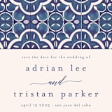 "Painted Tile" - Save the Dates in Ocean by Katharine Watson - Detail