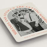 "Surrounding" - Save the Dates in Persimmon by Sarah Cohn - Detail