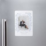 "Framed Florals" - Save the Dates in Sky by Robert and Stella - Magnet Front