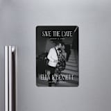 "Gaze" - Save the Dates in Snow by Pixel and Hank - Magnet Front