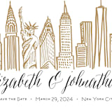 "Skyline - New York City" - Save the Dates in Gold Coast by Abby Munn - Detail