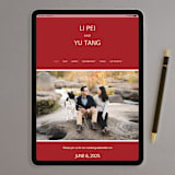 "two toned" - Save the Dates in Poppy by Deborah Chou - FREE Wedding Website