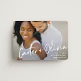 "Signature" - Save the Dates in Pearl by Owl and Toad - Magnet Front