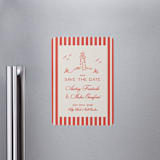 "Kitty Hawk" - Save the Dates in Lobster by Jackie Crawford - Magnet Front