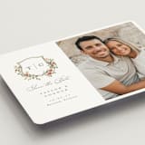 "Foliage Crest" - Save the Dates in Mulberry by Everett Paper Goods - Detail