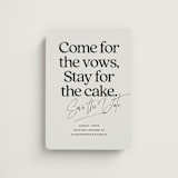"Stay for Cake" - Save the Dates in Dark Chocolate by Jackie Crawford - Front