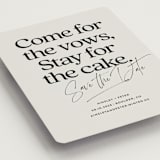 "Stay for Cake" - Save the Dates in Dark Chocolate by Jackie Crawford - Detail