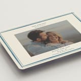 "Gingham Border" - Save the Dates in Indigo by Hannah Bowman - Detail