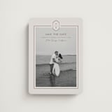 "Modern Monogram" - Save the Dates in Dove by Rachelle Clarke - Front