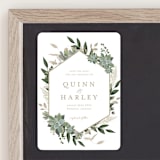 "Succulent Surround" - Save the Dates in Powder by Susan Moyal - Front