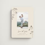 "Sketched Florals" - Save the Dates in Sandpaper by Baumbirdy - Magnet Front