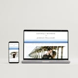 "Watercolour Stripe" - Save the Dates in Ocean by Bethan - FREE Wedding Website