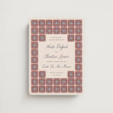 "Block Print Tile" - Save the Dates in Terracotta by Katharine Watson - Front
