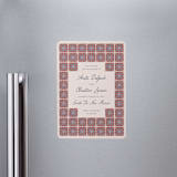 "Block Print Tile" - Save the Dates in Terracotta by Katharine Watson - Magnet Front