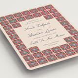 "Block Print Tile" - Save the Dates in Terracotta by Katharine Watson - Detail