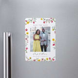 "Wildflower Wreath" - Save the Dates in Peony by Yaling Hou Suzuki - Magnet Front