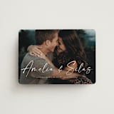 "Because of you" - Save the Dates in Marshmallow by Lea Delaveris - Magnet Front