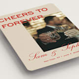 "Bold Cheers" - Save the Dates in Tomato by Sydney Kay - Detail