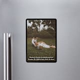 "Black Border" - Save the Dates in Coal by Becky Nimoy - Magnet Front