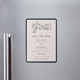 "NYC Skyline" - Save the Dates in Halo by Teju Reval - Magnet Front