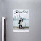 "Lettering Crossbar" - Save the Dates in Midnight by Jill Means - Front