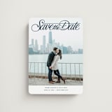 "Lettering Crossbar" - Save the Dates in Midnight by Jill Means - Magnet Front