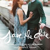 "Hand-Lettered" - Save the Dates in Lily by Dean Street - Detail