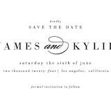 "Classically Stated" - Save the Dates in Charcoal by Roxy Cervantes - Detail