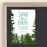 "Mountain View" - Save the Dates in Pine Green by Ariel Rutland - Front