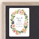 "Watercolor Wreath" - Save the Dates in Grapefruit by Yao Cheng Design - Front