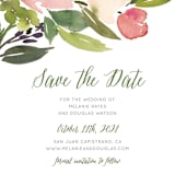 "Watercolor Floral" - Save the Dates in Rose by Yao Cheng Design - Detail