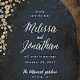 "Outside" - Save the Dates in Navy by Rebecca Bowen - Detail