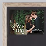 "Stacked Serif" - Save the Dates in Cream by Lauren Chism - Front