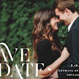 "Stacked Serif" - Save the Dates in Cream by Lauren Chism - Detail