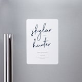 "Funky Names" - Save the Dates in Navy by Phrosné Barwood - Front