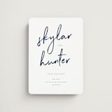 "Funky Names" - Save the Dates in Navy by Phrosné Barwood - Magnet Front