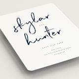 "Funky Names" - Save the Dates in Navy by Phrosné Barwood - Detail