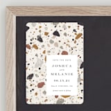 "Terrazzo" - Save the Dates in stone by Amy Payne - Front