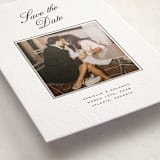 "Hayworth" - Letterpress Save the Date Photo Mount Cards in Soft Black by Olivia Kanaley Inman - Premium Photo Paper Mounted on Card