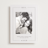 "Alcott" - Letterpress Save the Date Photo Mount Cards in Graphite by Meagan Christensen - Front