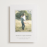 "Daisies" - Letterpress Save the Date Photo Mount Cards in Soft Black by Wildfield Paper Co - Front