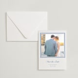"Lauren" - Letterpress Save the Date Photo Mount Cards in Provincial Blue by Blustery August - Card with Envelope