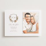 "Foliage Crest" - Save the Date Photo Mount Cards in Mulberry by Everett Paper Goods - Front