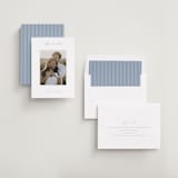 "Modern Air" - Save the Date Photo Mount Cards in Dusty Blue by Stacey Meacham - Assembled